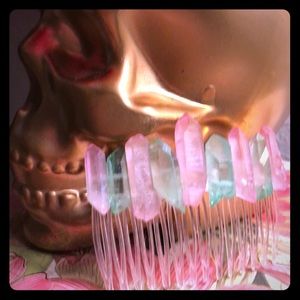 Crystal Quartz hair comb